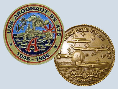 USS Argonaut SS 475 Challenge Coin