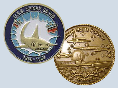 USS Spinax SS 489 Challenge Coin