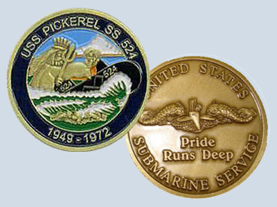 USS Pickerel SS 524 Challenge Coin