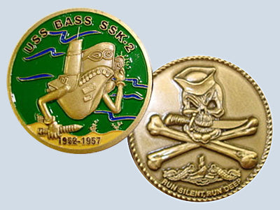 USS Bass SS 551 / SSK 2 Challenge Coin