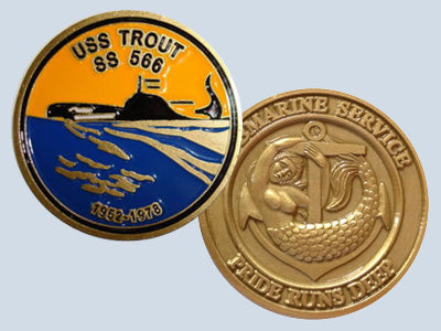USS Trout SS 566 Challenge Coin — Design 43