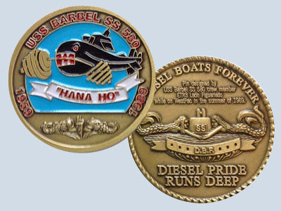 USS Barbel SS 580 Challenge Coin