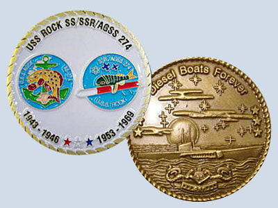 USS Rock SS 274 / SSR 274 / AGSS 274 Challenge Coin