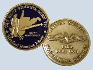 Copy of SSBN 736 Challenge Coin WEST VIRGINIA SSBN 736