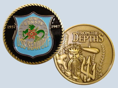 USS Seawolf SSN 575 Challenge Coin