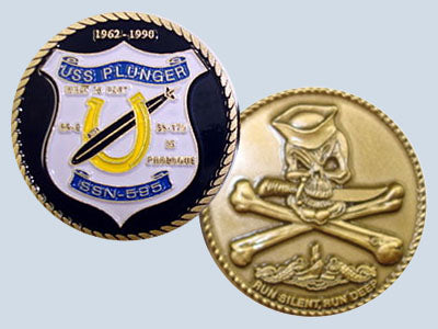 USS Plunger SSN 595 Challenge Coin
