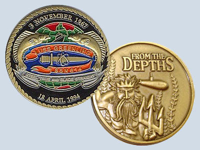 USS Greenling SSN 614 Challenge Coin