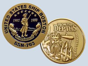 USS Boston SSN 703 Challenge Coin