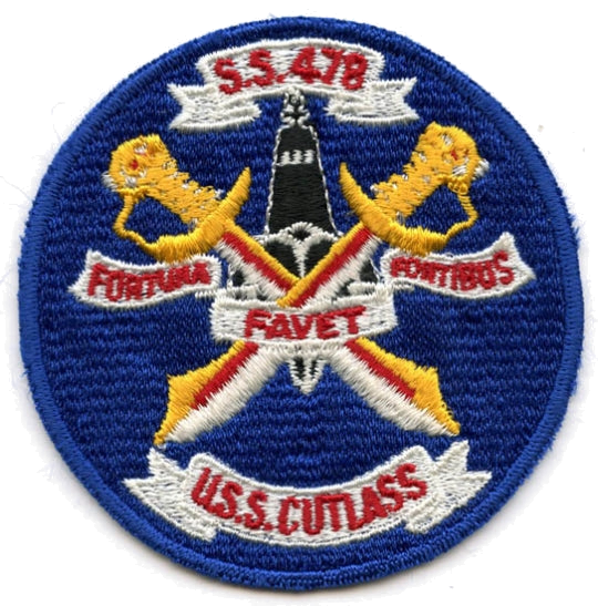 USS CUTLASS SS 478 PATCH - BLUE