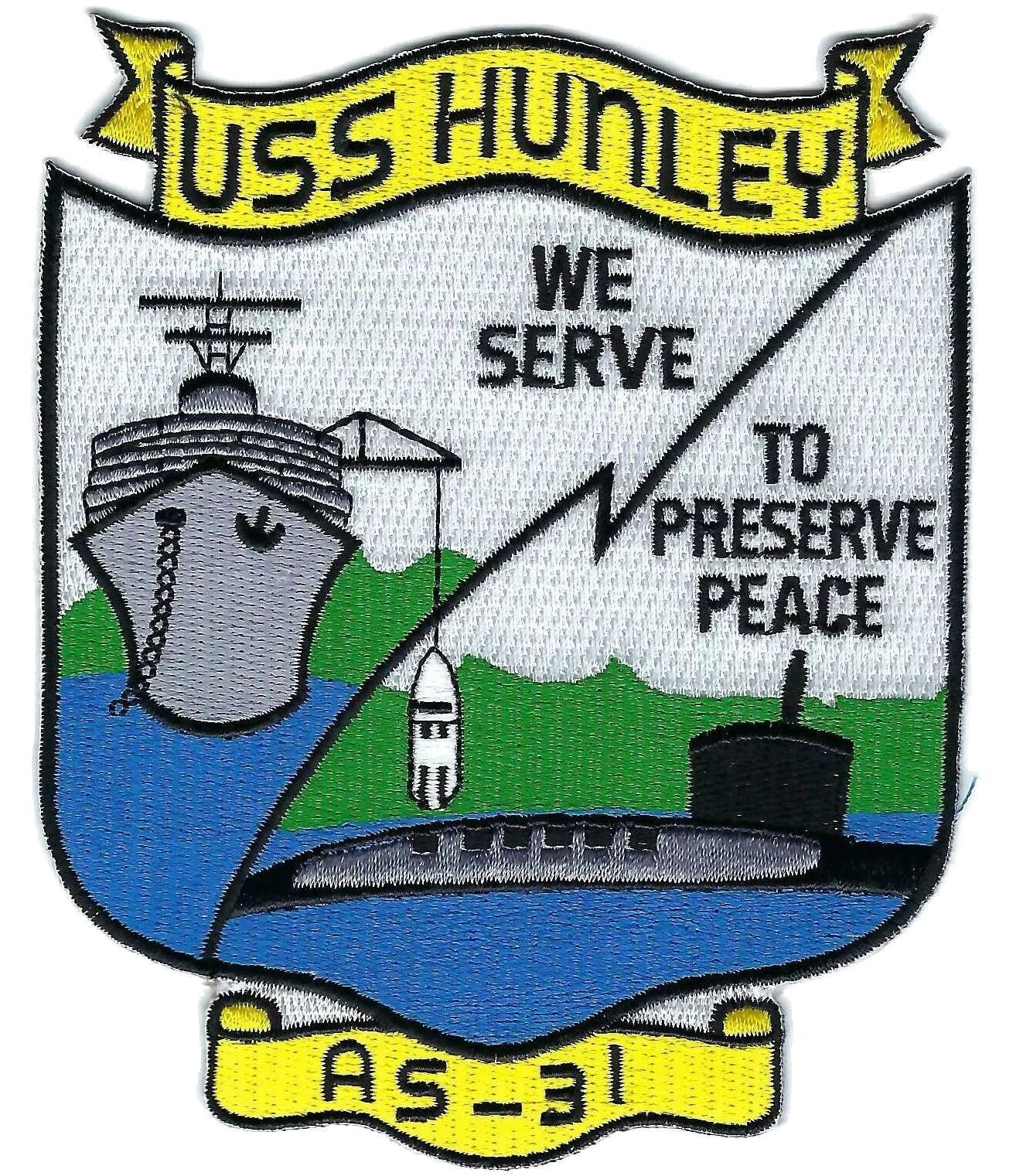 USS HUNLEY AS 31 Patch