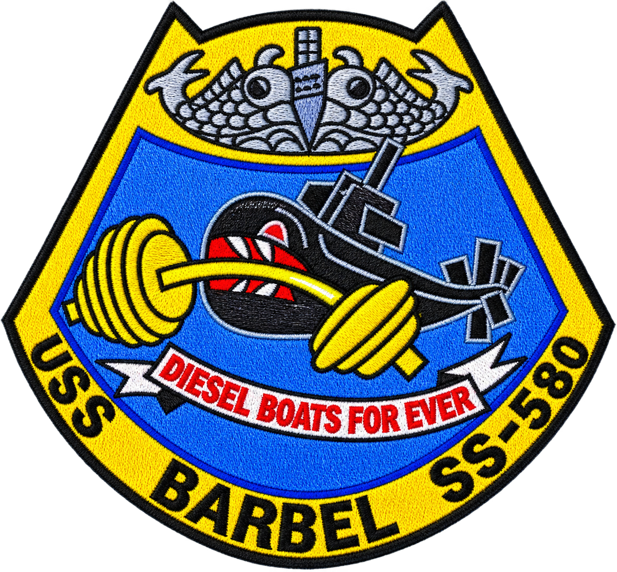 USS BARBELL SS 580 PATCH