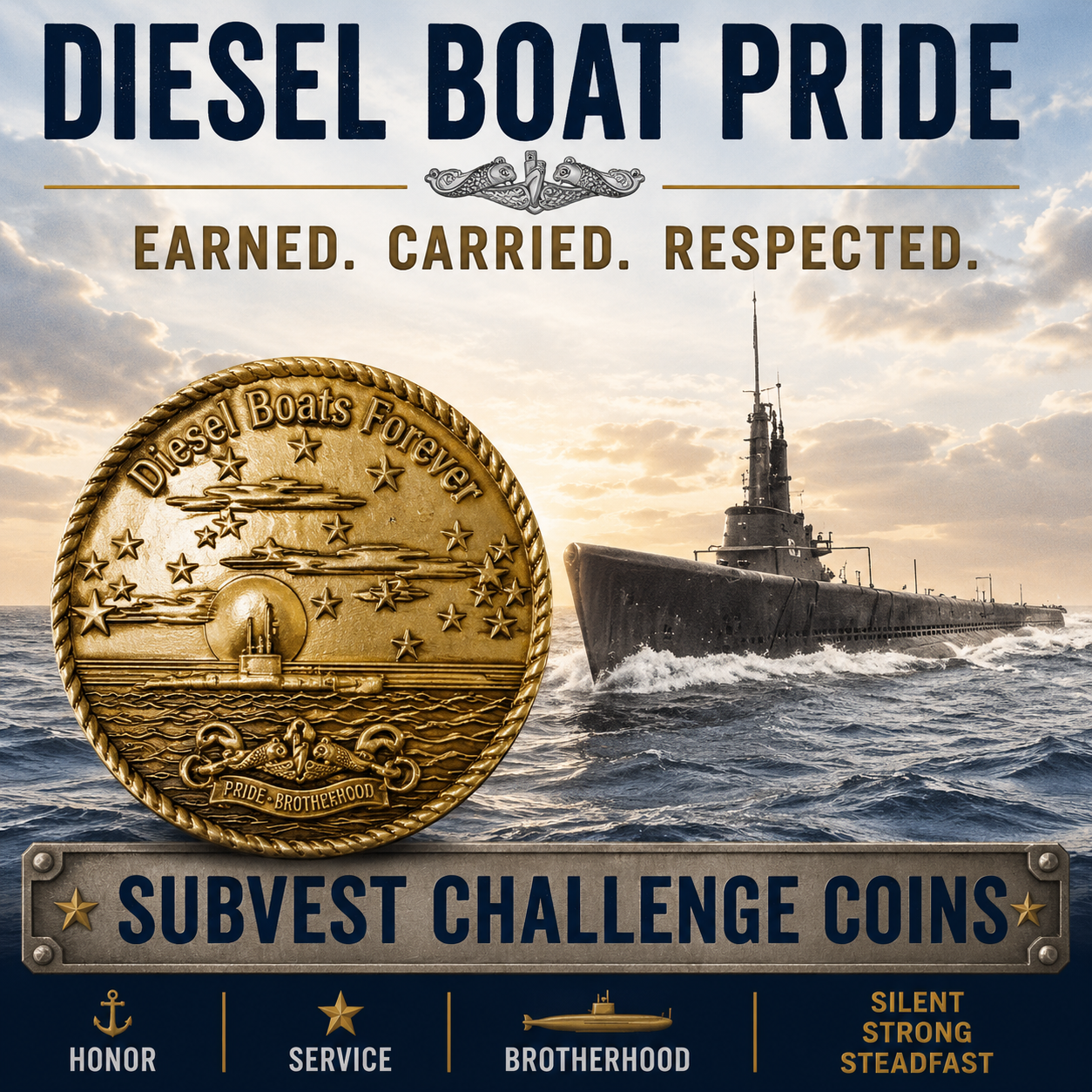 Diesel Boat Pride Challenge Coins
