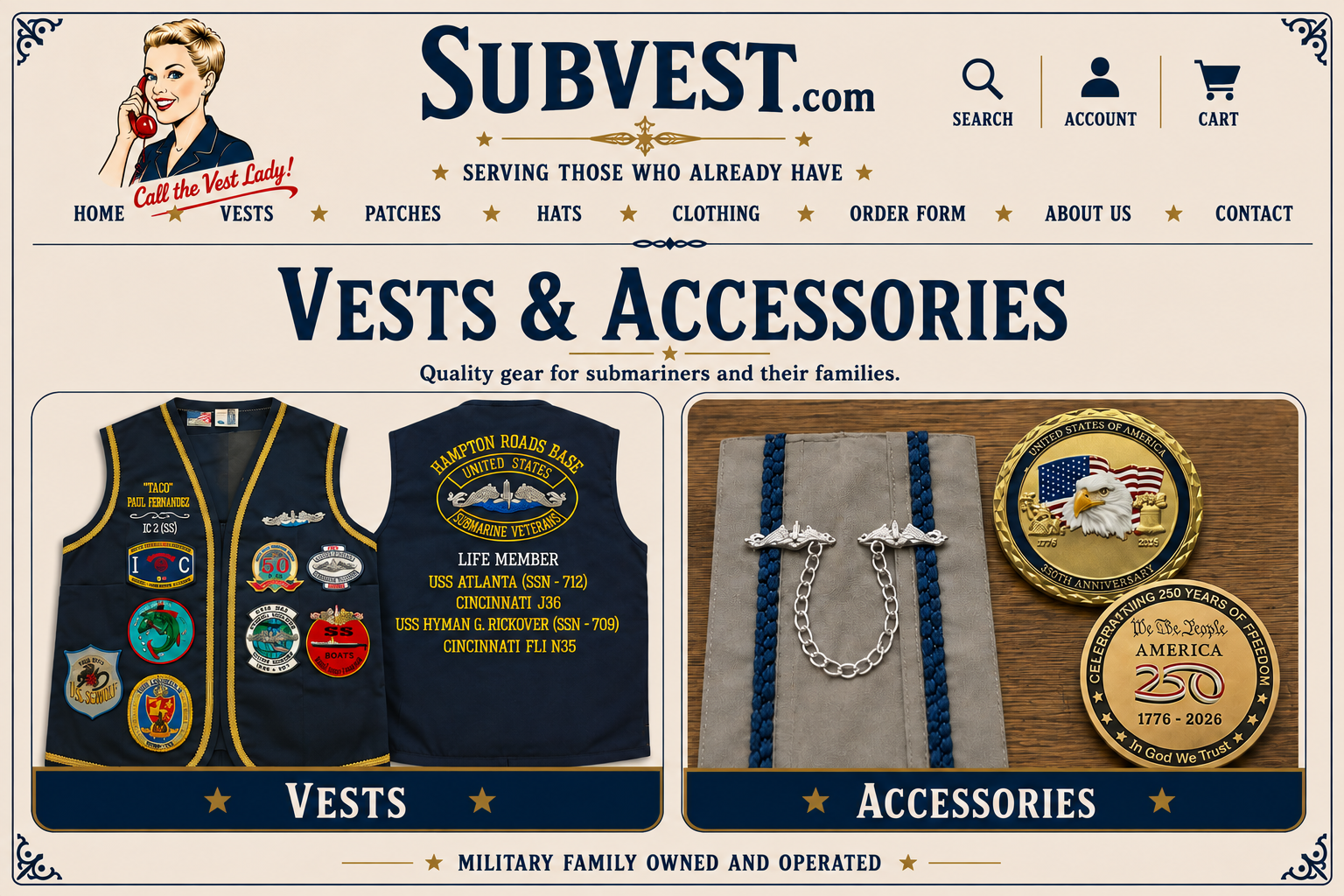 SUBVEST Vests and Accessories — choose Vests or Accessories